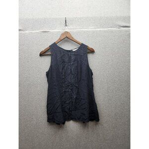 Banana Republic Navy 100% Silk Sleeveless Blouse Size 6